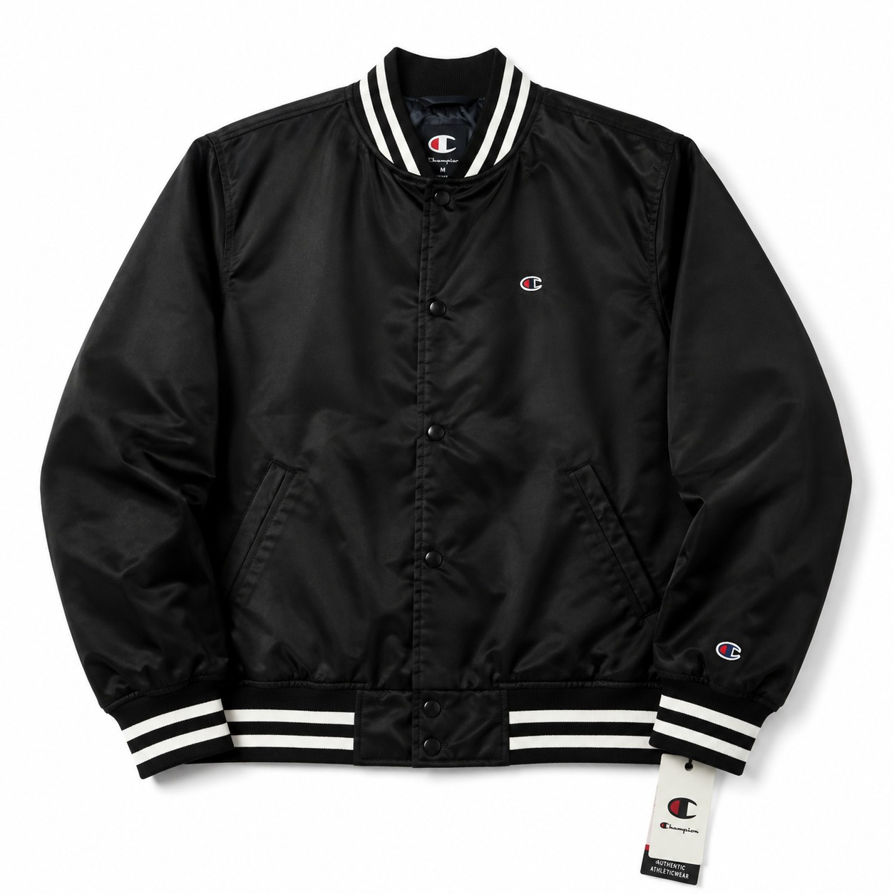 CHAMPION VARSITY JACKET BLACK